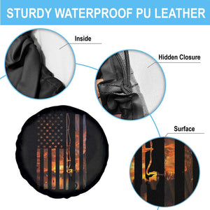 American Flag Fishing Spare Tire Cover Fish Fisher Fisherman Fishing Rod Sunset TS10 Print Your Wear