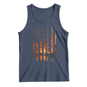American Flag Fishing Tank Top Fish Fisher Fisherman Fishing Rod Sunset TS10 Navy Print Your Wear