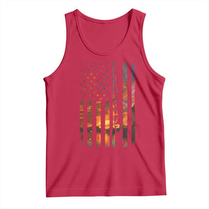 American Flag Fishing Tank Top Fish Fisher Fisherman Fishing Rod Sunset TS10 Red Print Your Wear