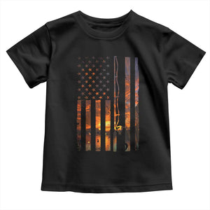 American Flag Fishing Toddler T Shirt Fish Fisher Fisherman Fishing Rod Sunset TS10 Black Print Your Wear