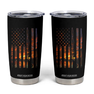 American Flag Fishing Tumbler Cup Fish Fisher Fisherman Fishing Rod Sunset TS10 Black Print Your Wear