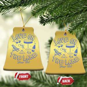 Personalized Love on the Lake Bachelorette Christmas Ornament Custom Text Camp Bach Party TS10 Bell Flake Gold Print Your Wear