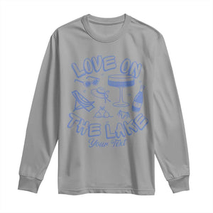 Personalized Love on the Lake Bachelorette Long Sleeve Shirt Custom Text Camp Bach Party TS10 Sport Gray Print Your Wear