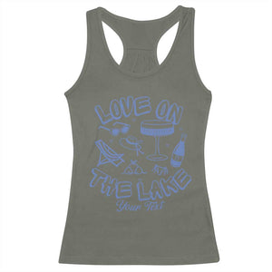 Personalized Love on the Lake Bachelorette Racerback Tank TopCustom Text Camp Bach Party TS10 Military Green Print Your Wear