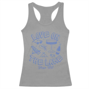 Personalized Love on the Lake Bachelorette Racerback Tank TopCustom Text Camp Bach Party TS10 Sport Gray Print Your Wear