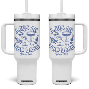 Personalized Love on the Lake Bachelorette Tumbler With Handle Custom Text Camp Bach Party TS10 One Size: 40 oz White Print Your Wear