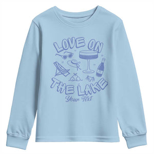 Personalized Love on the Lake Bachelorette Youth Sweatshirt Custom Text Camp Bach Party TS10 Light Blue Print Your Wear