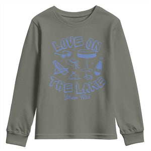 Personalized Love on the Lake Bachelorette Youth Sweatshirt Custom Text Camp Bach Party TS10 Military Green Print Your Wear