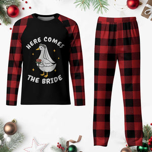 Silly Goose Bride Plaid Pajama Set Funny Goose Lovers TS10 Buffalo Plaid Print Your Wear