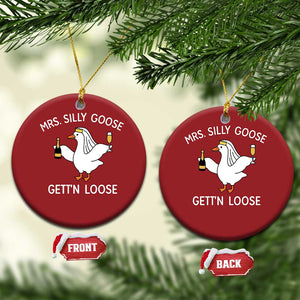 Mrs. Silly Goose Bride Christmas Ornament Funny Goose Lovers TS10 Circle Red Print Your Wear