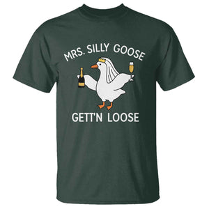 Mrs. Silly Goose Bride T Shirt Funny Goose Lovers TS10 Dark Forest Green Print Your Wear