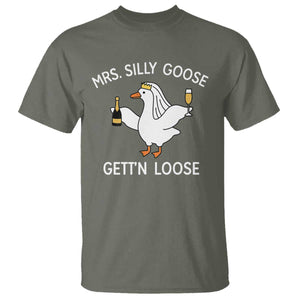 Mrs. Silly Goose Bride T Shirt Funny Goose Lovers TS10 Military Green Print Your Wear