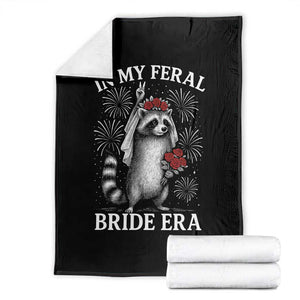 In My Feral Bride Era Throw Blanket Funny Raccoon Lovers TS10 Black Print Your Wear