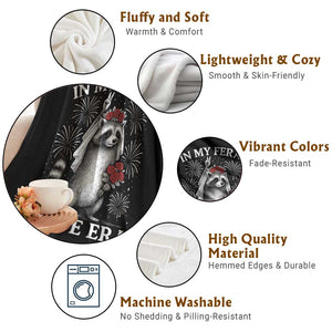 In My Feral Bride Era Throw Blanket Funny Raccoon Lovers TS10 Print Your Wear