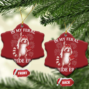 In My Feral Bride Era Christmas Ornament Funny Raccoon Lovers TS10 Snow Flake Red Print Your Wear