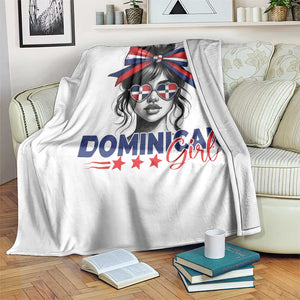 Dominican Girl Throw Blanket Messy Bun Caribbean Dominican Republic DR Flag TS10 Print Your Wear