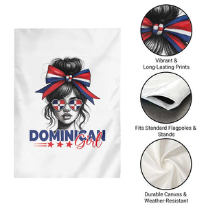 Dominican Girl Garden Flag Messy Bun Caribbean Dominican Republic DR Flag TS10 Print Your Wear