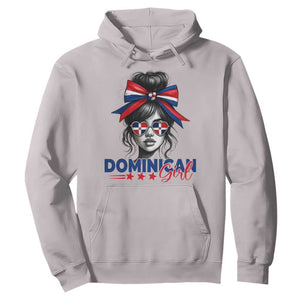 Dominican Girl Hoodie Messy Bun Caribbean Dominican Republic DR Flag TS10 Ice Gray Print Your Wear