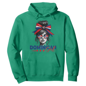 Dominican Girl Hoodie Messy Bun Caribbean Dominican Republic DR Flag TS10 Irish Green Print Your Wear