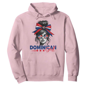 Dominican Girl Hoodie Messy Bun Caribbean Dominican Republic DR Flag TS10 Light Pink Print Your Wear