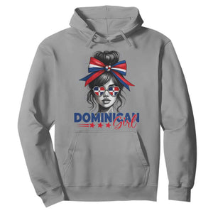 Dominican Girl Hoodie Messy Bun Caribbean Dominican Republic DR Flag TS10 Sport Gray Print Your Wear