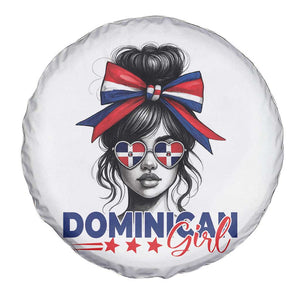 Dominican Girl Spare Tire Cover Messy Bun Caribbean Dominican Republic DR Flag TS10 Print Your Wear