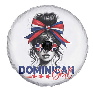 Dominican Girl Spare Tire Cover Messy Bun Caribbean Dominican Republic DR Flag TS10 Print Your Wear