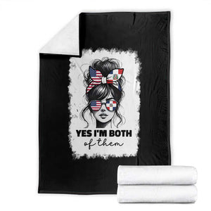 Dominican American Woman Throw Blanket Yes Im Both Of Them TS10 Black Print Your Wear