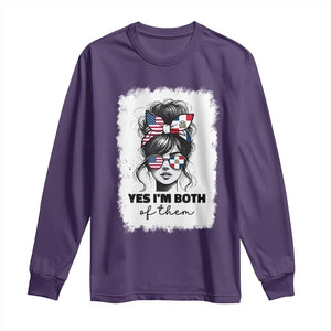 Dominican American Woman Long Sleeve Shirt Yes Im Both Of Them TS10 Purple Print Your Wear