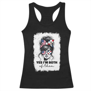 Dominican American Woman Racerback Tank Top Yes Im Both Of Them TS10 Black Print Your Wear