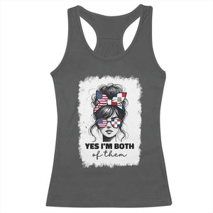 Dominican American Woman Racerback Tank Top Yes Im Both Of Them TS10 Dark Heather Print Your Wear