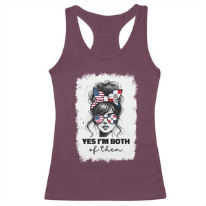 Dominican American Woman Racerback Tank Top Yes Im Both Of Them TS10 Maroon Print Your Wear