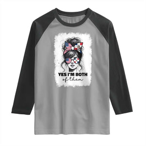 Dominican American Woman Raglan Shirt Yes Im Both Of Them TS10 Sport Gray Black Print Your Wear