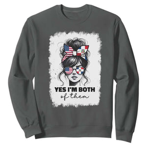 Dominican American Woman Sweatshirt Yes Im Both Of Them TS10 Dark Heather Print Your Wear