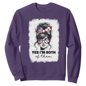 Dominican American Woman Sweatshirt Yes Im Both Of Them TS10 Purple Print Your Wear