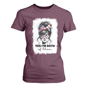 Dominican American Woman T Shirt For Women Yes Im Both Of Them TS10 Maroon Print Your Wear