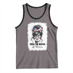 Dominican American Woman Tank Top Yes Im Both Of Them TS10 Deep Heather Black Print Your Wear