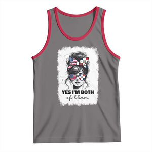 Dominican American Woman Tank Top Yes Im Both Of Them TS10 Deep Heather Red Print Your Wear