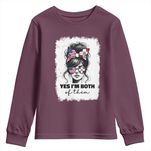 Dominican American Woman Youth Sweatshirt Yes Im Both Of Them TS10 Maroon Print Your Wear