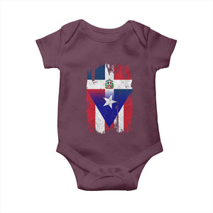 Dominican Puerto Rican Flag Baby Onesie Mixed Heritage Pride TS10 Maroon Print Your Wear