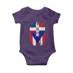 Dominican Puerto Rican Flag Baby Onesie Mixed Heritage Pride TS10 Purple Print Your Wear