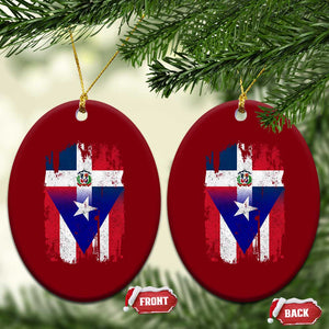 Dominican Puerto Rican Flag Ceramic Ornament Mixed Heritage Pride TS10 Print Your Wear