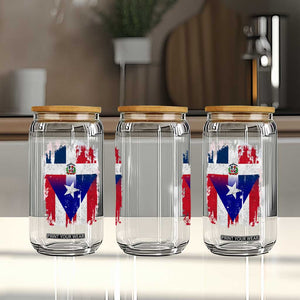 Dominican Puerto Rican Flag Glass Can Mixed Heritage Pride TS10 Print Your Wear