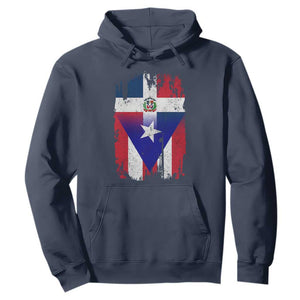 Dominican Puerto Rican Flag Hoodie Mixed Heritage Pride TS10 Navy Print Your Wear