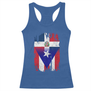 Dominican Puerto Rican Flag Racerback Tank Top Mixed Heritage Pride TS10 Royal Blue Print Your Wear
