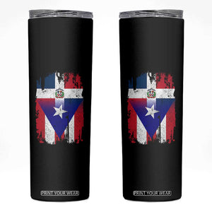 Dominican Puerto Rican Flag Skinny Tumbler Mixed Heritage Pride TS10 Black Print Your Wear