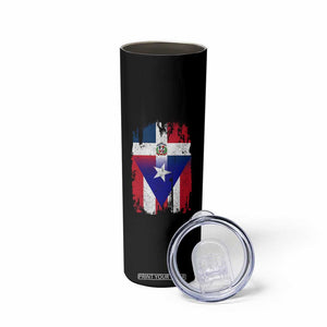 Dominican Puerto Rican Flag Skinny Tumbler Mixed Heritage Pride TS10 Print Your Wear
