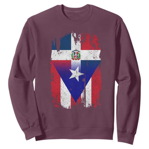 Dominican Puerto Rican Flag Sweatshirt Mixed Heritage Pride TS10 Maroon Print Your Wear