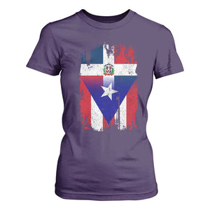 Dominican Puerto Rican Flag T Shirt For Women Mixed Heritage Pride TS10 Purple Print Your Wear