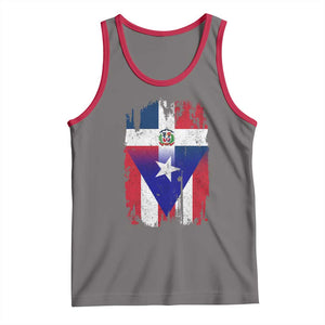 Dominican Puerto Rican Flag Tank Top Mixed Heritage Pride TS10 Deep Heather Red Print Your Wear